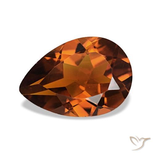 1.73ct âmbar laranja Citrino, Formato de pêra, VVS-VS