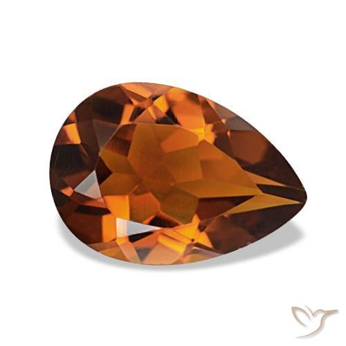 Citrino âmbar laranja Natural 1.73ct, Formato de pêra, VVS-VS