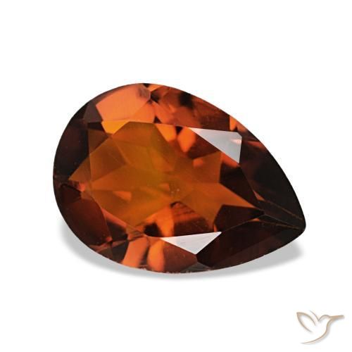Citrino Laranja escuro Natural 1.56ct, Formato de pêra, VVS-VS