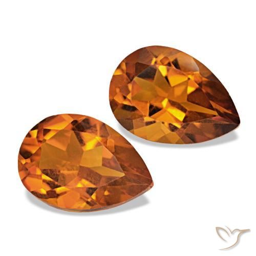 Pedras preciosas de Citrino Laranja Profundo natural de 3.38 ct, Formato de pêra, VVS-VS