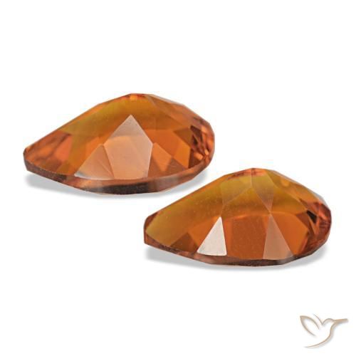 Pedras preciosas de Citrino Laranja Profundo natural de 3.38 ct, Formato de pêra, VVS-VS