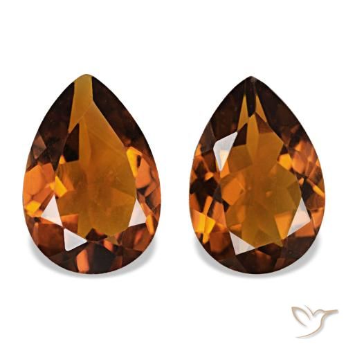Pedras preciosas de Citrino Medium Dark-Orange natural de 3.05 ct, Formato de pêra, VS