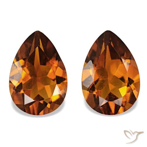Pedras preciosas de Citrino terra laranja natural de 3.48 ct, Formato de pêra, VVS-VS