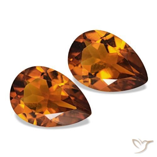 Pedras preciosas de Citrino terra laranja natural de 3.48 ct, Formato de pêra, VVS-VS