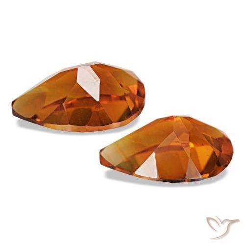Pedras preciosas de Citrino Medium Dark-Orange natural de 3.32 ct, Formato de pêra, VS