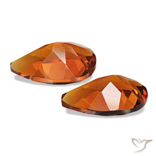 Pedras preciosas de Citrino Laranja Médio natural de 3.14 ct, Formato de pêra, VVS-VS