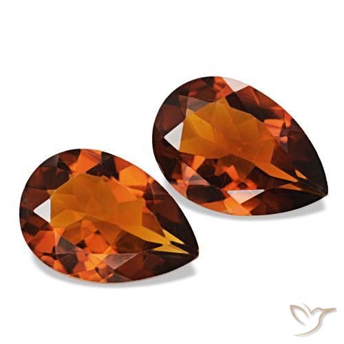 Pedras preciosas de citrino laranja natural de 2,81 ct, formato de pêra, VVS-VS