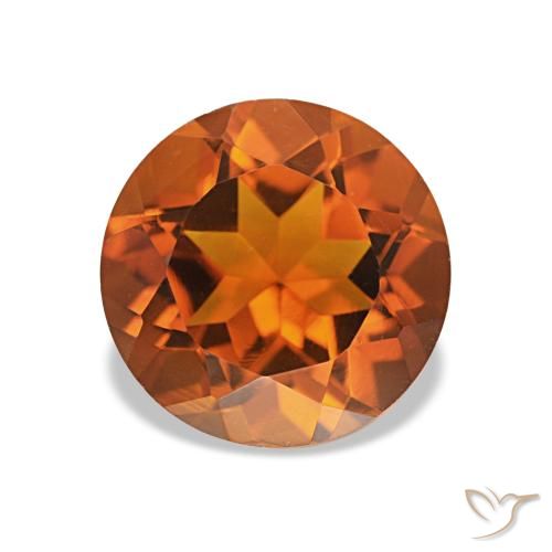 Citrino Laranja Profundo Natural 1.84ct, Corte Redondo, VVS