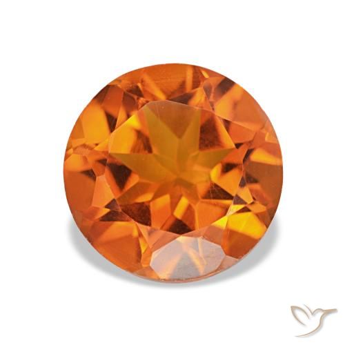 Citrino Laranja Médio Natural 1.73ct, Corte Redondo, VVS