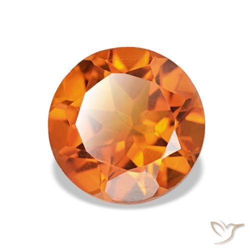 Citrino Laranja Médio Natural 1.73ct, Corte Redondo, VVS