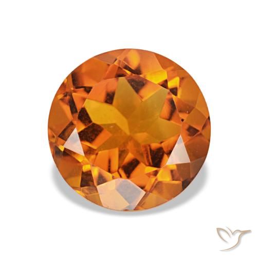 1.89ct Laranja Profundo Citrino, Redondo, VVS-VS