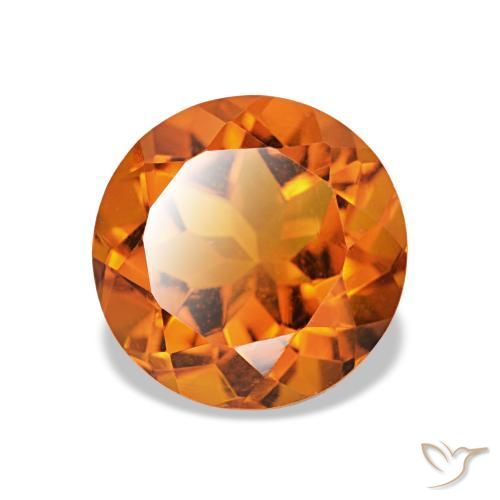 Citrino laranja natural 1,89ct, corte redondo, VVS-VS