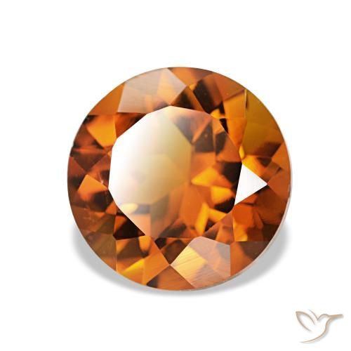 Citrino Laranja Médio Natural 2.01ct, Corte Redondo, VVS-VS