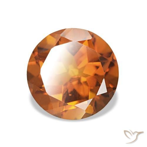 Citrino laranja natural 1,67ct, corte redondo, VVS-VS