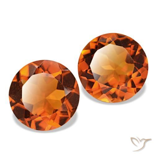 Pedras preciosas de citrino laranja natural de 3,13 ct, corte redondo, VVS-VS