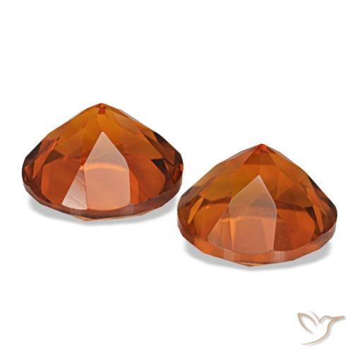 Pedras preciosas de Citrino laranja avermelhado natural de 3.58 ct, Corte Redondo, VVS-VS