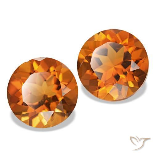 Pedras preciosas de citrino laranja natural de 3,71 ct, corte redondo, VS