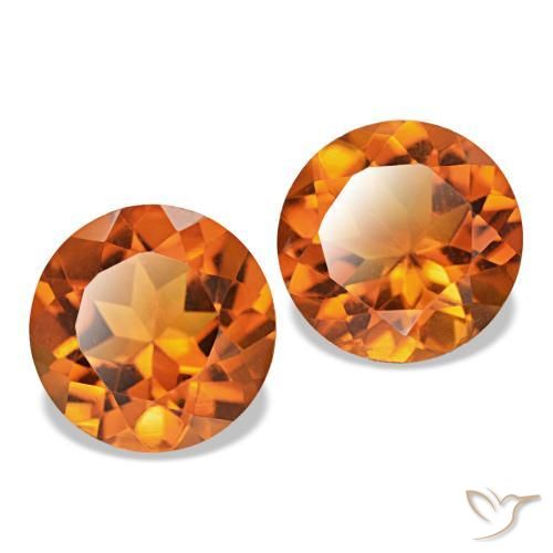 Pedras preciosas de citrino laranja natural de 3,43 ct, corte redondo, VS