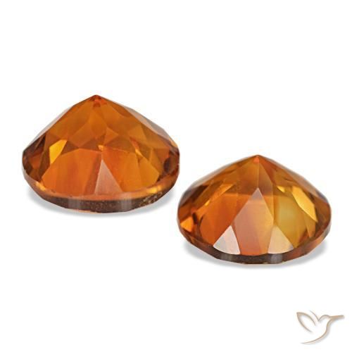 Pedras preciosas de citrino laranja natural de 3,43 ct, corte redondo, VS