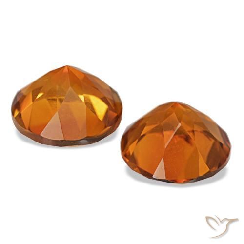 Pedras preciosas de Citrino Laranja Médio natural de 3.27 ct, Corte Redondo, VS