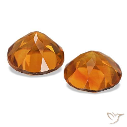 Pedras preciosas de Citrino Laranja Médio natural de 3.49 ct, Corte Redondo, VVS-VS