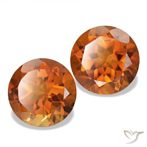 Pedras preciosas de Citrino fogo laranja natural de 3.82 ct, Corte Redondo, VS