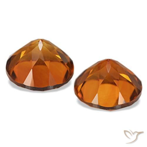 Pedras preciosas de Citrino fogo laranja natural de 3.82 ct, Corte Redondo, VS