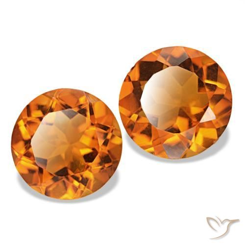 Pedras preciosas de citrino fogo laranja natural de 3,22 ct, corte redondo, VS