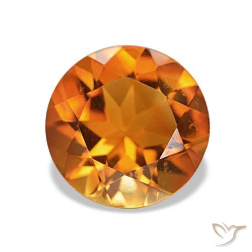 Citrino laranja marrom Natural 1.79ct, Corte Redondo, VVS-VS