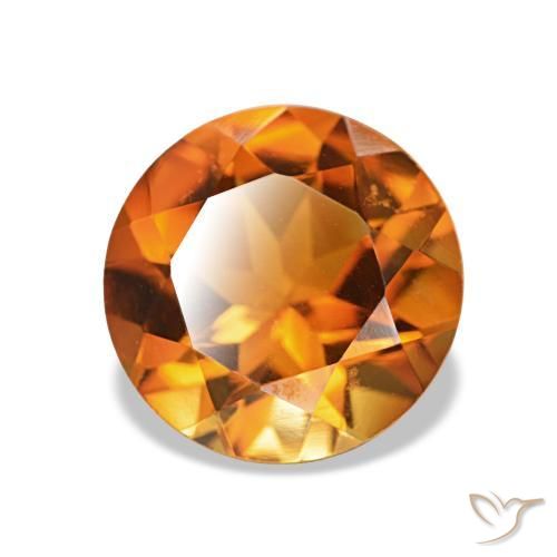 Citrino laranja marrom Natural 1.79ct, Corte Redondo, VVS-VS