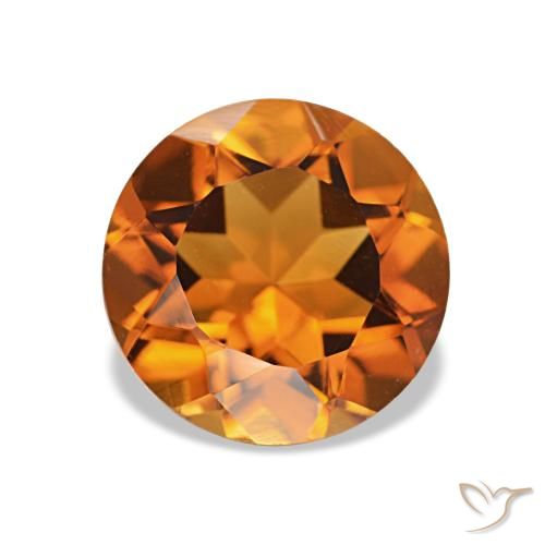 1.66ct Laranja Profundo Citrino, Redondo, VVS-VS