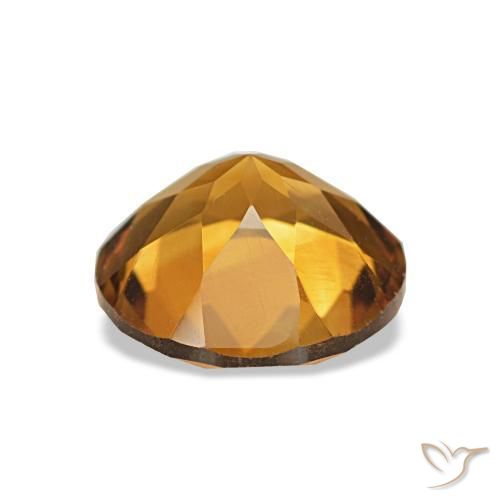 Citrino Laranja acastanhado Natural 1.54ct, Corte Redondo, VVS-VS