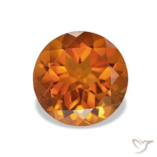 Citrino Laranja Profundo Natural 1.25ct, Corte Redondo, VVS-VS