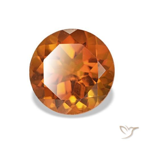 Citrino Laranja Profundo Natural 1.25ct, Corte Redondo, VVS-VS