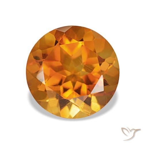 Citrino laranja marrom Natural 1.90ct, Corte Redondo, VVS-VS