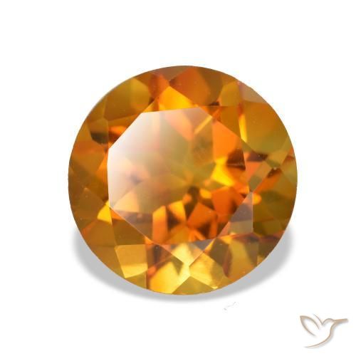 Citrino laranja marrom Natural 1.90ct, Corte Redondo, VVS-VS