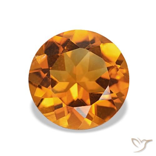 1.74ct laranja marrom Citrino, Redondo, VS