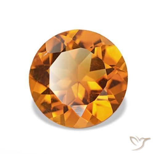 Citrino laranja marrom Natural 1.74ct, Corte Redondo, VS