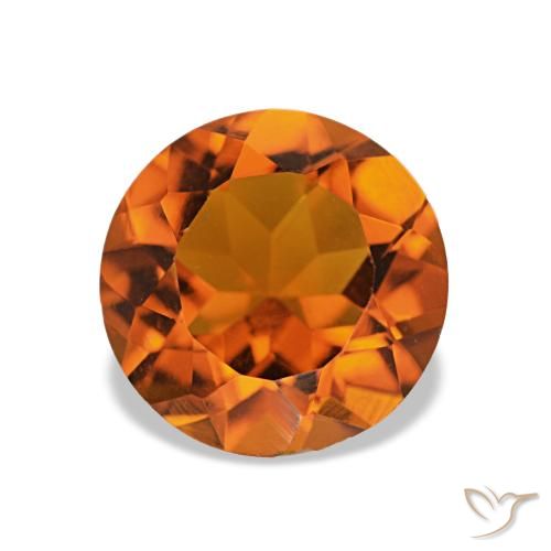 1.50ct fogo laranja Citrino, Redondo, VS