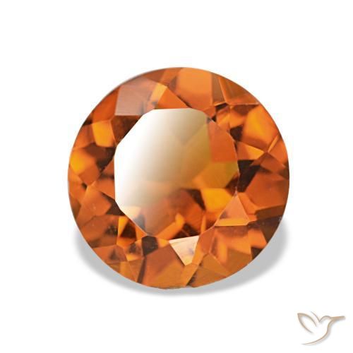 Citrino fogo laranja Natural 1.50ct, Corte Redondo, VS