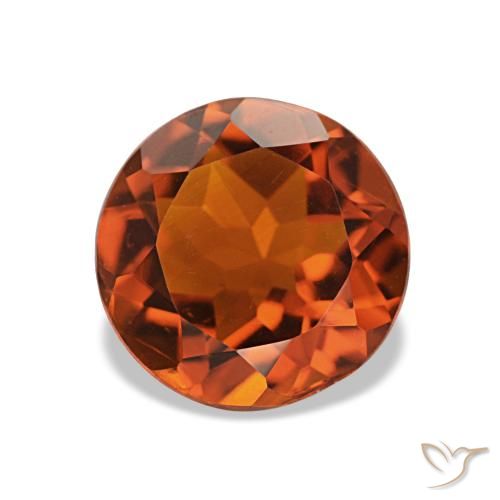 Citrino laranja escuro natural 1,63ct, corte redondo, VS
