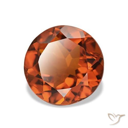 Citrino laranja escuro natural 1,63ct, corte redondo, VS