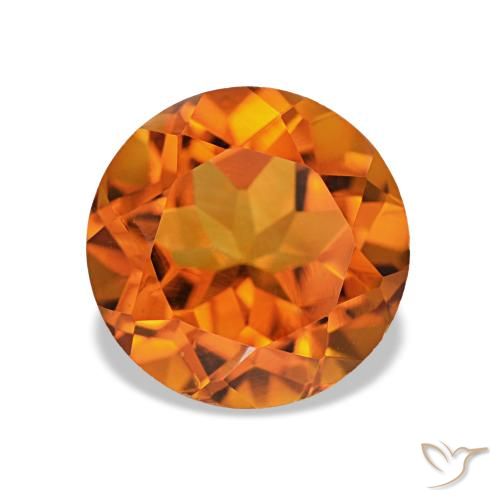 Citrino Laranja Profundo Natural 2.19ct, Corte Redondo, VS