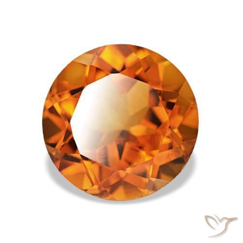 Citrino Laranja Profundo Natural 2.19ct, Corte Redondo, VS