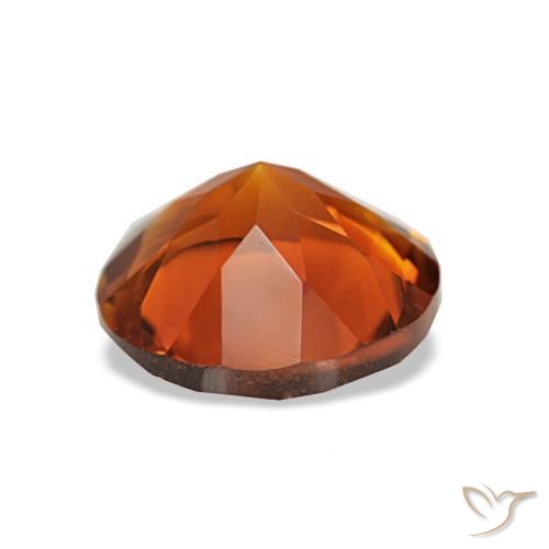 Citrino laranja natural 1,56ct, corte redondo, VS