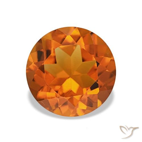1.72ct laranja médio citrino, redondo, VVS