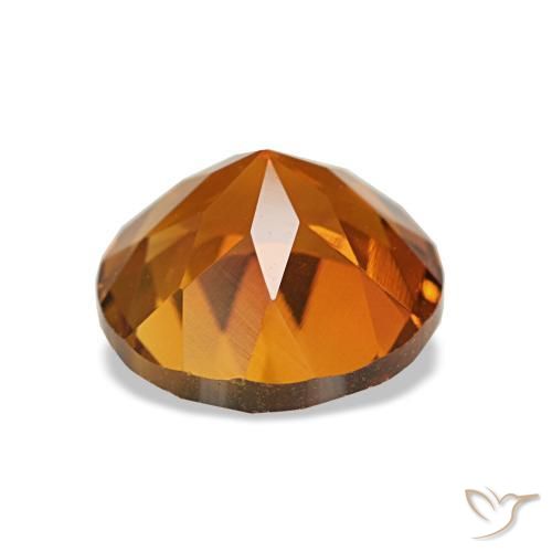 Citrino laranja médio natural 1,72ct, corte redondo, VVS