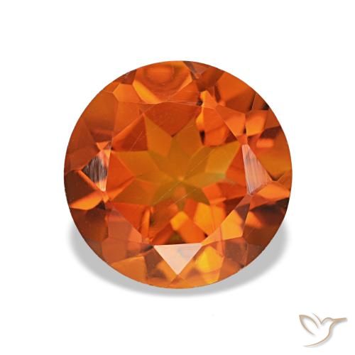 Citrino laranja profundo natural 1,80ct, corte redondo, VVS