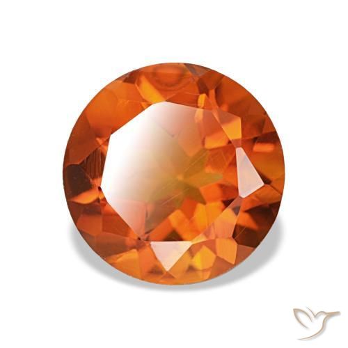 Citrino laranja profundo natural 1,80ct, corte redondo, VVS