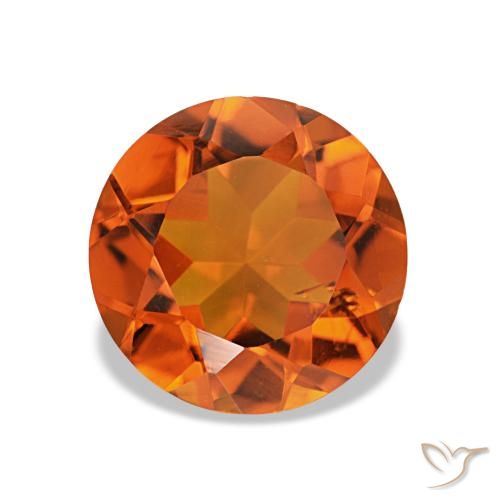 1.57ct laranja profundo citrino, redondo, VS